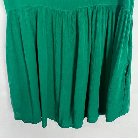 Vanessa Virginia Green Babydoll Long Line Top Size Small - Picture 7 of 10